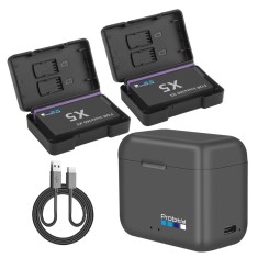 Set 2 acumulatori 2850mAh + incarcator dublu camere actiune Insta360 X5