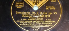 PLACA GRAMOFON PATEFON. TELEFUNKEN SYMPHONIE NR.2 D-DUR OP.73 P. 7- 8