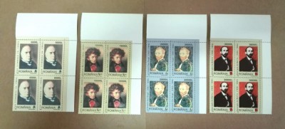 TIMBRE ROMANIA MNH LP 1604/2003 PERSONALITATI (I) BLOC DE 4 TIMBRE foto