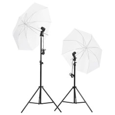 vidaXL Kit lumini studio foto, trepiede+umbrele