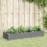 Jardiniera gradina cu tarusi, gri deschis, 125x40x28,5 cm PP GartenMobel Dekor, vidaXL