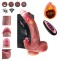 Vibrator Dildo 14 functii, incalzire, Salestore&reg;️ 22x4cm, vene proeminente, telecomanda, orgasme multiple, silicon medical non-toxic, rezistent la apa