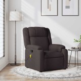 Fotoliu de masaj rabatabil, maro &icirc;nchis, material textil