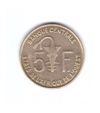 Moneda Africa de Vest 5 francs/franci 2014, stare foarte buna, curata