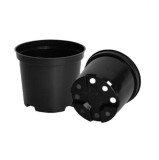 Ghiveci rasad, polipropilena, rotund, negru, 15 x 12 cm, set 12 buc
