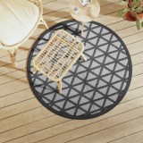 vidaXL Covor de exterior, ARAKIL negru, &Oslash;120 cm, PP