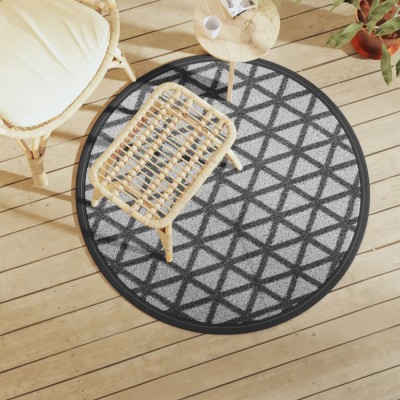 vidaXL Covor de exterior, ARAKIL negru, &amp;Oslash;120 cm, PP foto