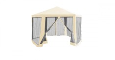 Kerti pavilon sator, 3,9x2,5x3,9m, bezs/fekete, RINGE TYP 2+6 oldal foto