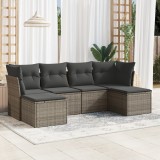 Gossi set mobilier gradina cu perne, 6 piese, gri, poliratan