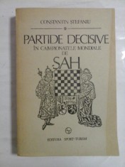 PARTIDE DECISIVE IN CAMPIONATELE MONDIALE DE SAH - CONSTANTIN STEFANIU
