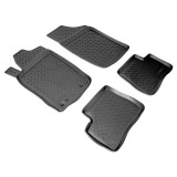 Covorase Auto Cauciuc Tip Tavita Peugeot 206 (1998-2012) + Protectie Tunel Spate - Negre, Interior