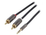 Cablu Audio Jack 3.5mm la RCA Aurit 1m, 4Carmedia