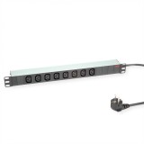 Prelungitor PDU 19&quot; Schuko la IEC C13 Aluminiu 2m, Roline 19.07.1628