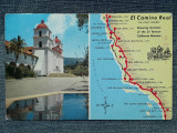 582 - Mission Santa Barbara / Harta / carte postala circulata USA Romania
