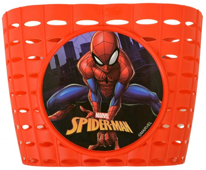 Cos de plastic pentru biciclete, model SpiderMan, culoare rosu Cod:1267