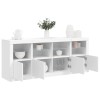 Servantă cu lumini LED, alb, 163x37x67 cm
