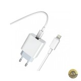 Incarcator Retea Cu Cablu Lightning Prestico F8S 20W 3A 1 x USB-C Alb