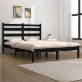 VidaXL Cadru de pat Super King, negru, 180x200 cm, lemn masiv de pin