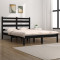 vidaXL Cadru de pat dublu, negru, 135x190 cm, lemn masiv de pin