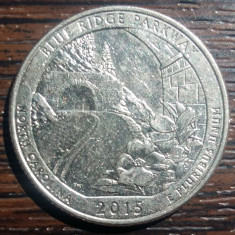 (M1241) MONEDA SUA- QUARTER DOLLAR 2015,LIT. D,NORTH CAROLINA,BLUE RIDGE PARKWAY