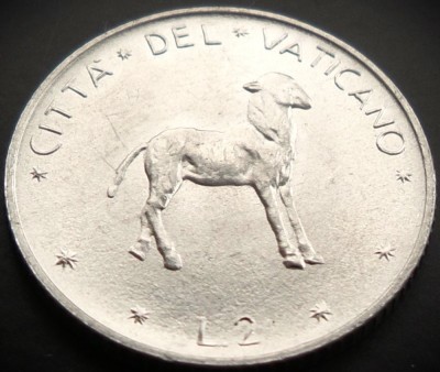 Moneda 2 LIRE - VATICAN, anul 1976 * cod 600 = UNC foto