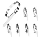 Cumpara ieftin Coliere metalice inox 250 mm, set 30 bride autoblocante din otel inoxidabil pentru fixarea conductelor, cablurilor si furtunurilor