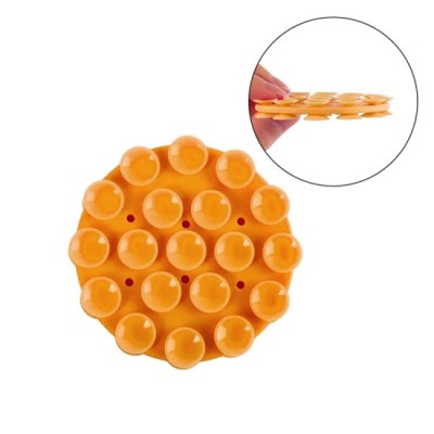 Suport cu Ventuze pentru Telefon, Rotund - Techsuit (SO-CUP) - Orange foto