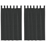 Cumpara ieftin Perdele din voile cu tabla 2 buc Negru
