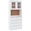 Dulap inalt ALTA, alb, 77x35x165 cm, lemn masiv de pin