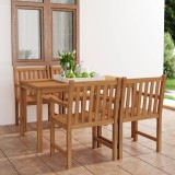 Cumpara ieftin Set de mobilier de grădină cu 5 piese, 140x80 cm, lemn masiv de tec