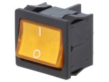 &Icirc;ntrerupător Rocker DPST ON-OFF 10A/250V Portocaliu cu LED