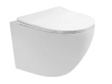 Cumpara ieftin Set Vas WC Suspendat, Model LX-1900, Fara Rama, Rimless, Iesire Orizontala P-Trap, Dimensiuni 490 x 360 x 320 mm, Alb, Ceramica, Capac cu Inchidere Le