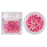 Hexagoane &icirc;n pulbere de sclipici, 1mm - roz-roşu, 10g