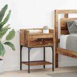 vidaXL Noptieră cu sertar Lemn vechi 40 x 29 x 60 cm Lemn compozit 881826