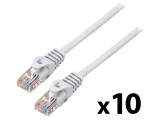 Cabluri patch U/UTP 5e CCA PVC gri 3m 10buc 26AWG