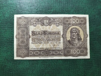 UNGARIA 100 COROANE 1923 foto
