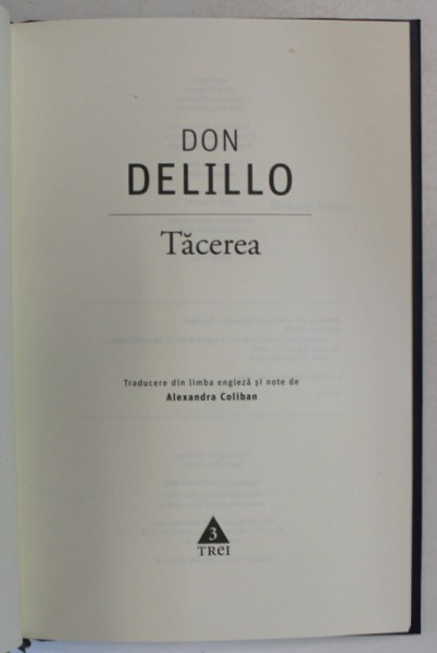 TACEREA , roman de DON DELILLO , 2024