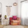 VidaXL Fotoliu puf modular cu pernă, model petice, material textil