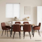 Cumpara ieftin Scaune de dining 6 buc. Piele artificiala Maro Lucios