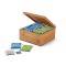 Cutie de ceaiuri cu 4 compartimente, inchidere magnetica, Everestus, TA02, bambus, natur, saculet de calatorie inclus