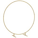Outsunny Arc de Grădină din Oțel Auriu &ndash; Arc Decorativ Rotund pentru Baloane, Plante Cățărătoare, Flori &ndash; Pentru Nunți, Aniversări, Ceremonii &ndash; 2,24 m