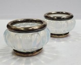 Pereche de solnite din cristal si montura din argint, Perioada Interbelica