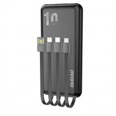 Dudao K6Pro Power Bank Universal De 10000 MAh Cu Cablu USB, USB Tip C, Lightning Black (K6Pro-negru) K6PRO-BLACK