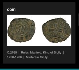 Italia denar (1258-1266) argint Manfred, Europa