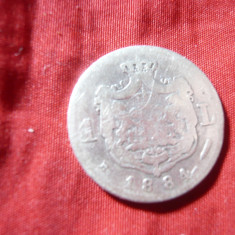 Moneda 1 leu 1884 Carol I , argint ,cal. mediocra