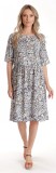 Rochie Medie Dama V274, Imprimeu MicroFloral Bleu - XL, Eranthe