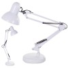 Lampa Birou cu Suport Dactylion Alb, Soclu E27, 220V, 70cm, Metal, Veioza Moderna pentru Birou, Dormitor, Sufragerie (Bec Neinclus)