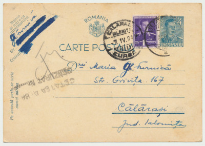 ROMANIA Basarabia 1942 Carte postala cu cenzura rara Cetatea Alba fara cadru foto