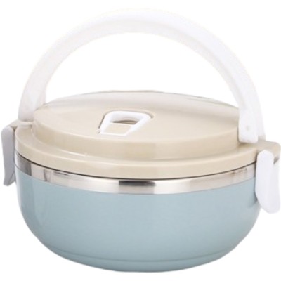 Caserola pentru alimente Flippy, lunch box, 700 ml, otel inoxidabil, maner, valva aerisire, inchidere etansa, 15 x 8.5 cm, albastru foto