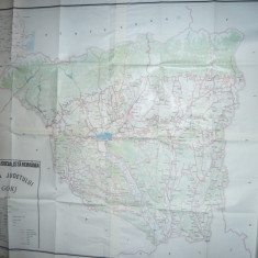 Harta mare a Judetului Gorj 1986 , dim.= 130x115cm RSR Inst. Geodezie si Organi
